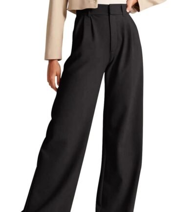 High Waisted Work Pants for Women Business Casual Outfits 2025 Office Dress Pants Trousers with Pockets