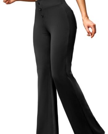 Women Bootcut Dress Pants High Waist Stretchy Business Work Casual Trousers with Back Pockets Office Slacks