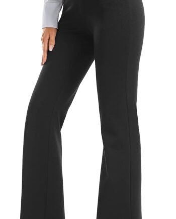 Women 28"/30"/ 32" Bootcut Dress Pants Business Casual Work Pants with Pockets Pull On Regular Slacks for Office